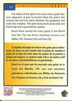 1993 Upper Deck World Cup Preview (English/Spanish) #117 Goal! Back
