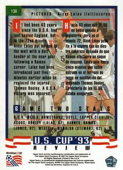 1993 Upper Deck World Cup Preview (English/Spanish) #138 Alexi Lalas Back