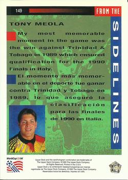 1993 Upper Deck World Cup Preview (English/Spanish) #149 Tony Meola Back