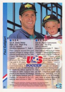 1993 Upper Deck World Cup Preview (English/Spanish) #20 Paul Caligiuri Back