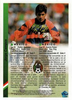 1993 Upper Deck World Cup Preview (English/Spanish) #39 Jorge Campos Back