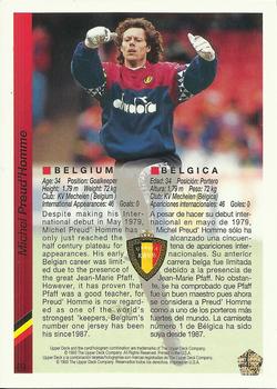 1993 Upper Deck World Cup Preview (English/Spanish) #69b Michel Preud'Homme Back