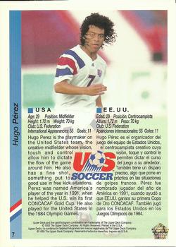 1993 Upper Deck World Cup Preview (English/Spanish) #7 Hugo Perez Back