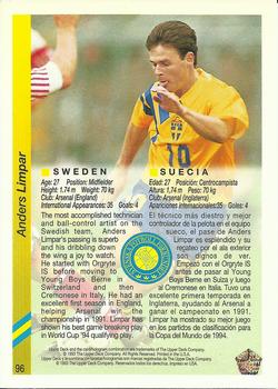 1993 Upper Deck World Cup Preview (English/Spanish) #96 Anders Limpar Back