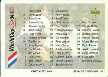 1993 Upper Deck World Cup Preview (English/Spanish) #99 Checklist 1-82 Front
