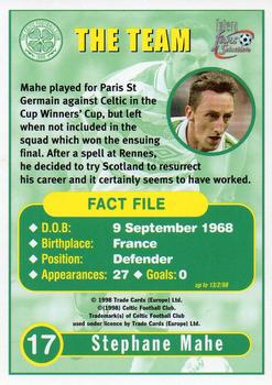 1997-98 Futera Celtic Fans Selection - Foil #17 Stephane Mahe Back