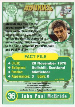 1997-98 Futera Celtic Fans Selection - Foil #36 John Paul McBride Back