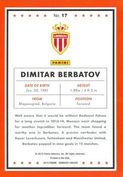 2015 Donruss #17 Dimitar Berbatov Back