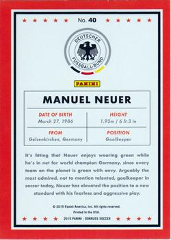 2015 Donruss #40 Manuel Neuer Back