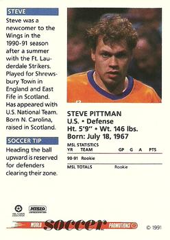 1991 Soccer Shots MSL #005 Steve Pittman  Back
