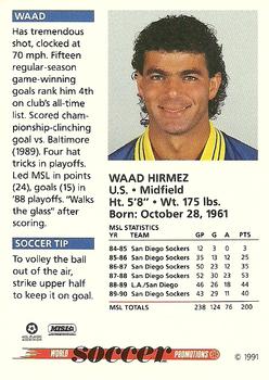 1991 Soccer Shots MSL #016 Waad Hirmez  Back
