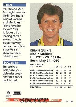 1991 Soccer Shots MSL #018 Brian Quinn  Back