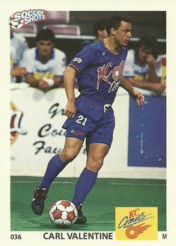 1991 Soccer Shots MSL #036 Carl Valentine  Front