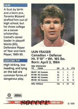 1991 Soccer Shots MSL #039 Iain Fraser  Back