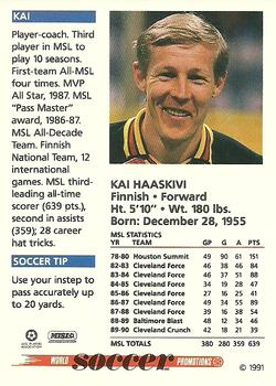 1991 Soccer Shots MSL #061 Kai Haaskivi  Back