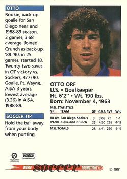 1991 Soccer Shots MSL #066 Otto Orf  Back