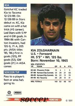 1991 Soccer Shots MSL #080 Kia Zolgharnain Back