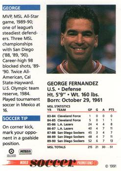 1991 Soccer Shots MSL #060 George Fernandez  Back