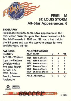 1991 Soccer Shots MSL - All-Star #2 Preki Back