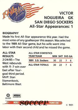 1991 Soccer Shots MSL - All-Star #6 Victor Nogueira Back