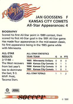 1991 Soccer Shots MSL - All-Star #9 Jan Goossens Back