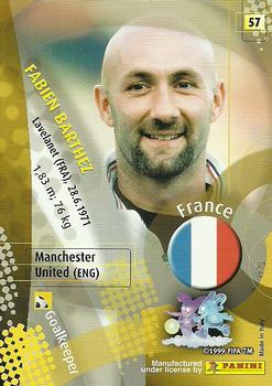 2002 Panini World Cup #57 Fabien Barthez Back