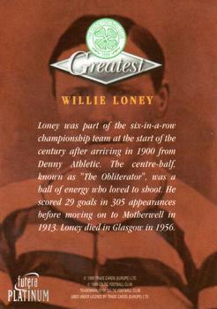 1999 Futera Platinum Celtic Greatest #NNO Willie Loney Back