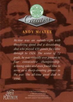 1999 Futera Platinum Celtic Greatest #NNO Andy McAtee Back
