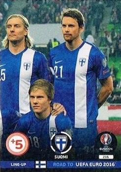 2015 Panini Adrenalyn XL Road to Euro 2016 #216 Line-Up 3 Suomi Front