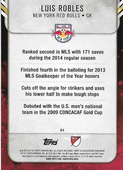2015 Topps Apex MLS #84 Luis Robles Back