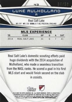 2015 Topps MLS - Blue #43 Luke Mulholland Back