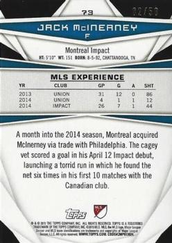 2015 Topps MLS - Blue #73 Jack McInerney Back