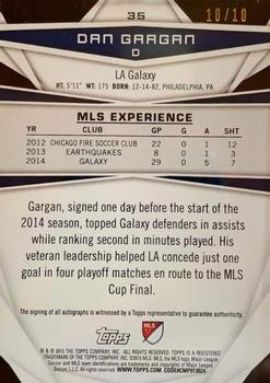 2015 Topps MLS - Autographs Black #35 Dan Gargan Back