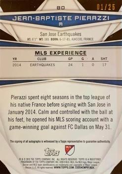 2015 Topps MLS - Autographs Gold #80 Jean-Baptiste Pierazzi Back