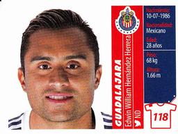 2015 Panini Liga BBVA Bancomer Apertura Stickers #118 Edwin William Hernández Herrera Front