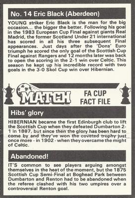 1986-87 Match FA Cup Fact File #14 Eric Black Back