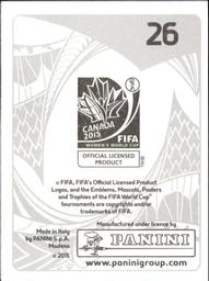 2015 Panini Women's World Cup Stickers #26 Erin McLeod Back