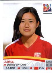 2015 Panini Women's World Cup Stickers #47 Li Jiayue Front