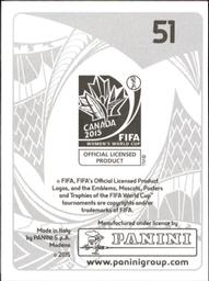 2015 Panini Women's World Cup Stickers #51 Ma Jun Back