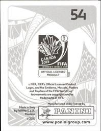 2015 Panini Women's World Cup Stickers #54 Wang Shanshan Back
