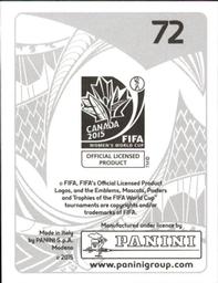 2015 Panini Women's World Cup Stickers #72 Betsy Hassett Back