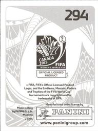 2015 Panini Women's World Cup Stickers #294 Lina Nilsson Back
