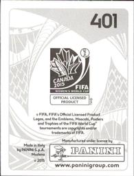 2015 Panini Women's World Cup Stickers #401 Carolina Venegas Back