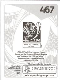 2015 Panini Women's World Cup Stickers #467 Arianna Romero Back