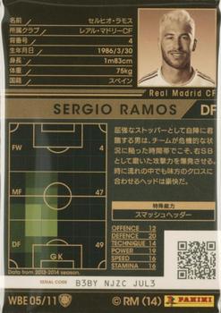 2013-14 Panini/Sega World Club Champion Football - World's Best Eleven #WBE05 Sergio Ramos Back