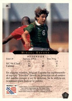 1994 Upper Deck World Cup Contenders French/Dutch #26 Miguel Espana Back