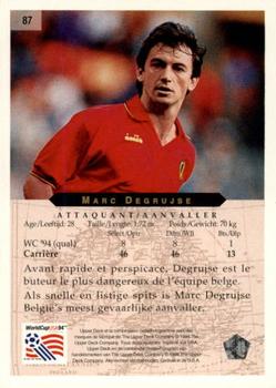 1994 Upper Deck World Cup Contenders French/Dutch #87 Marc Degrujse Back