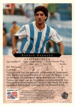 1994 Upper Deck World Cup Contenders French/Dutch #199 Sergio Vasquez Back