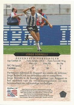 1994 Upper Deck World Cup Contenders French/Dutch #252 Jorge Borelli Back