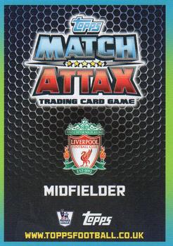 2015-16 Topps Match Attax Premier League #134 Adam Lallana Back